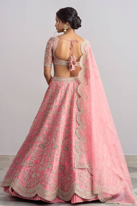 Shop_Anushree Reddy_Pink Noor Organza Lehenga Set_at_Aza_Fashions