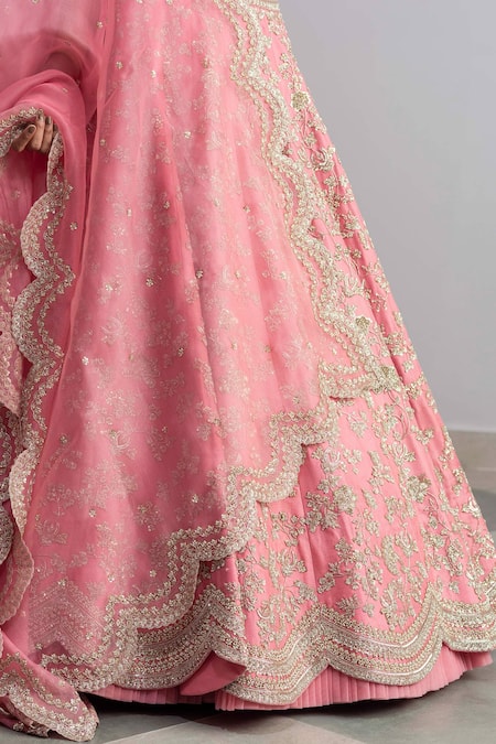 Shop_Anushree Reddy_Pink Noor Organza Lehenga Set_Online_at_Aza_Fashions