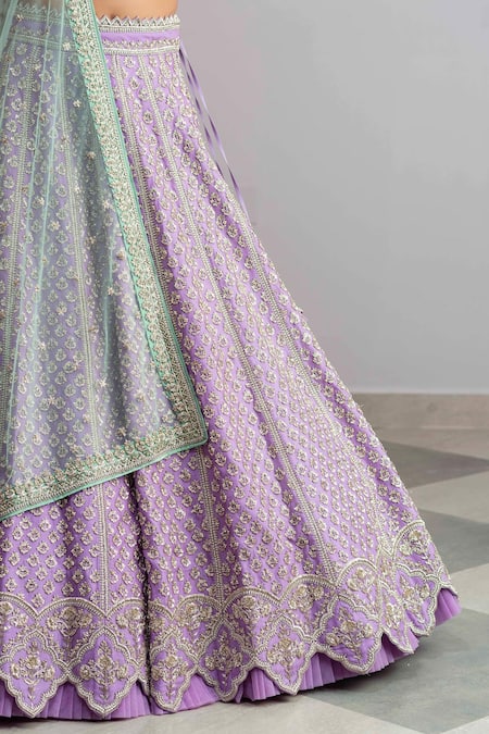 Buy Anushree Reddy Purple Raw Silk Dupatta Organza Square Neck Aafreen Bridal Lehenga Set Online at Aza Fashions Buy_Anushree Reddy_Purple Raw Silk Dupatta Organza Square Neck Aafreen Bridal Lehenga Set_Online_at_Aza_Fashions