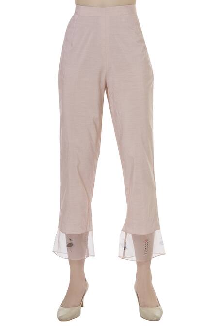 Shop_Sva By Sonam & Paras Modi_Beige Spun Printed Cape And Pant Set_Online_at_Aza_Fashions