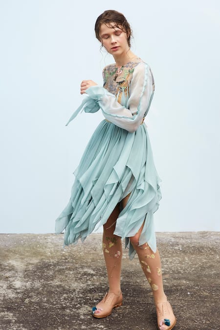 Archana Rao Asymmetric Embroidered Dress 