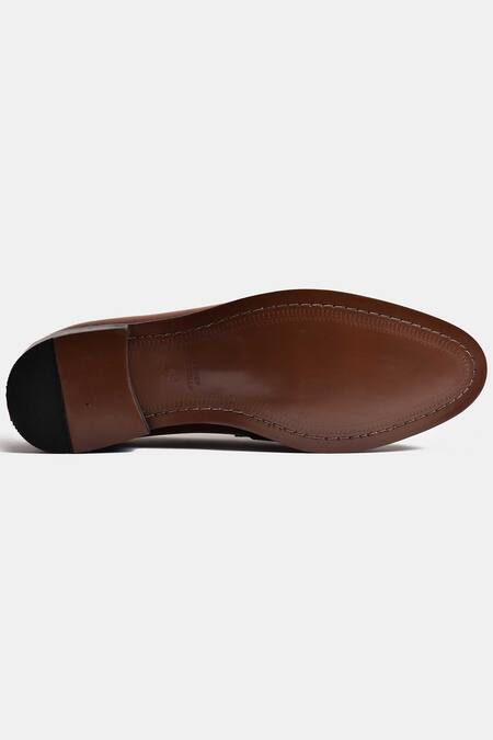Shop_Luxoro Formello_Black Hand Painted Double Monk Loafers _Online_at_Aza_Fashions