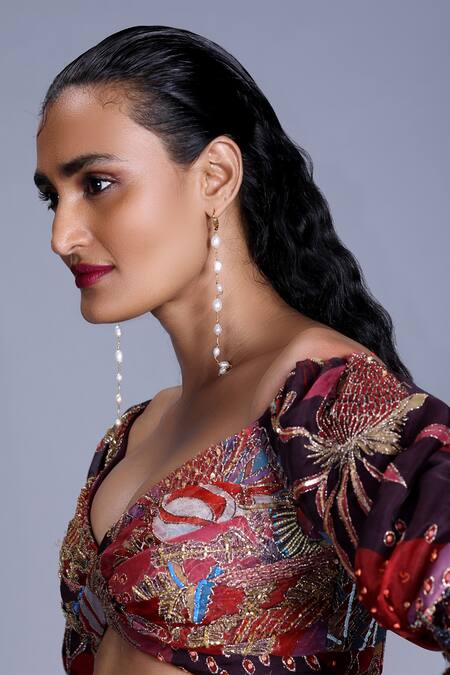 Buy_Aisha Rao_Purple Organza Embellished Lehenga Set _Online_at_Aza_Fashions