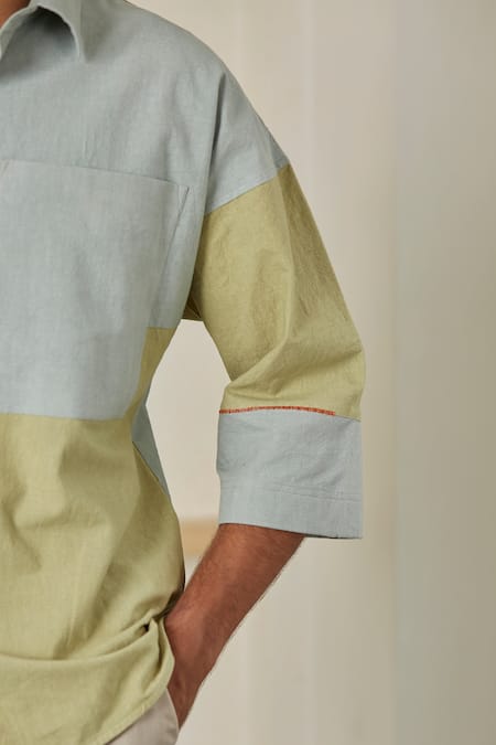 Buy Green Cotton Linen Waves Shirt For Men by Artless Online at Aza  Fashions.