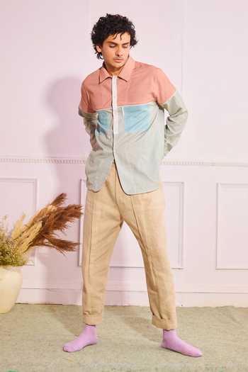 Artless_Multi Color Cotton Linen Mid Court Shirt _Online_at_Aza_Fashions