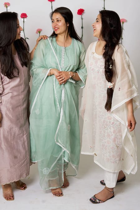 Anushka Repswal - Sewing Love Embroidered Kaftan & Pant Set 
