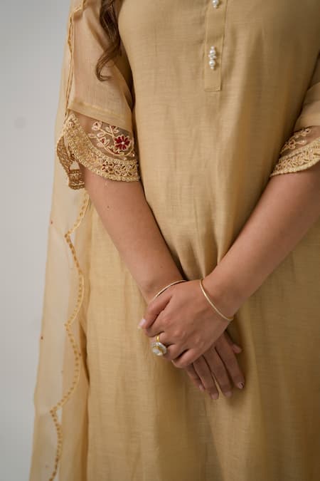 Anushka Repswal - Sewing Love Chanderi Embroidered Kurta Set 