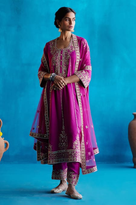 Angad Singh Silk Anarkali Salwar Set 