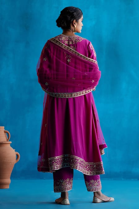 Angad Singh Silk Anarkali Salwar Set 