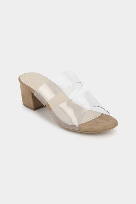 clear block heels cheap