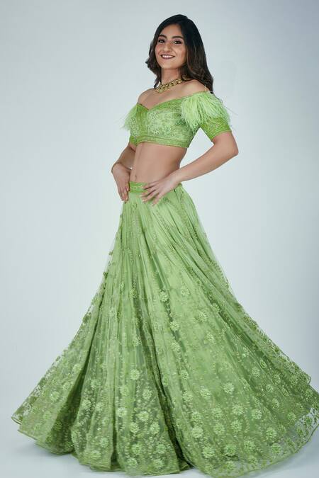 Asra Off Shoulder Choli & Lehenga Set 