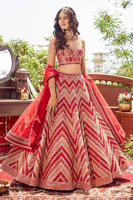 Raani Georgette Wedding Lehenga Choli For Women - Rent