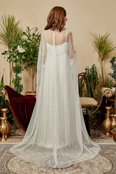 Asra Gathered Gown with Cape 