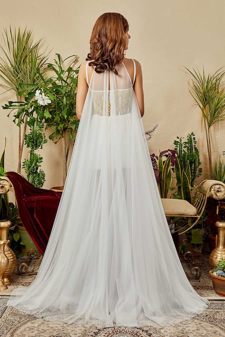 Asra Layered Gown with Cape 
