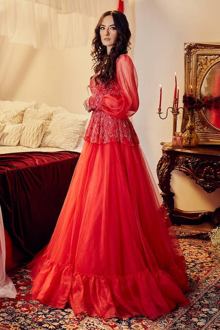 Beautiful Shaded Long gown Comes with Sequence embroidery - Na Dhukan -  Pure Desi Market