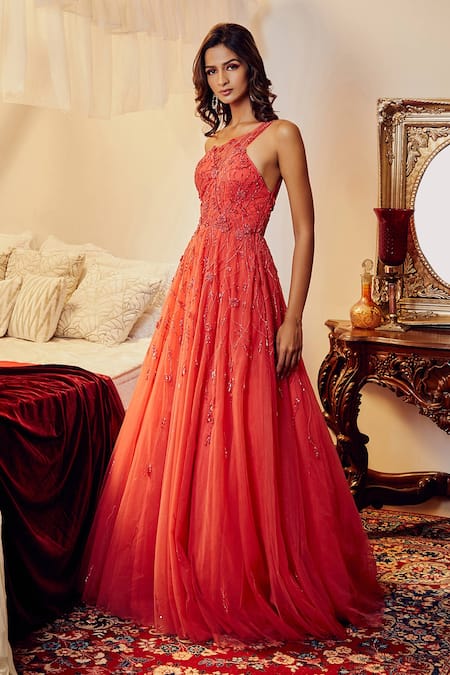 Red Colour Gypsy Anandam New Designer Party Wear Exclusive Net Gown  Collection 2388 A - The Ethnic World