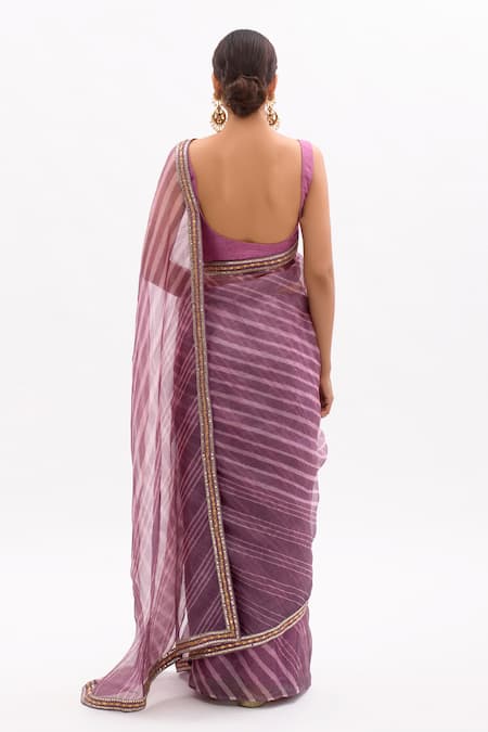 Aarti Sethia Leheriya Saree With Blouse 