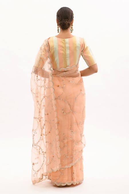 Aarti Sethia Gota Embroidered Saree With Blouse 