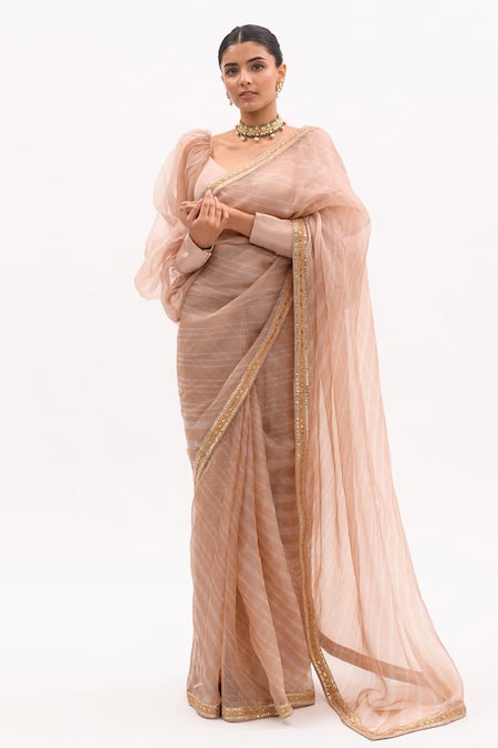 Aarti Sethia Leheriya Saree With Blouse 