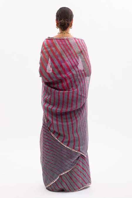 Aarti Sethia Leheriya Saree With Blouse 