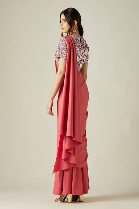 Aakaar Crystal Palazzo Saree With Blouse 