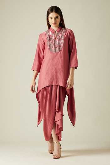 Aakaar Pebble Tunic & Draped Skirt Set 