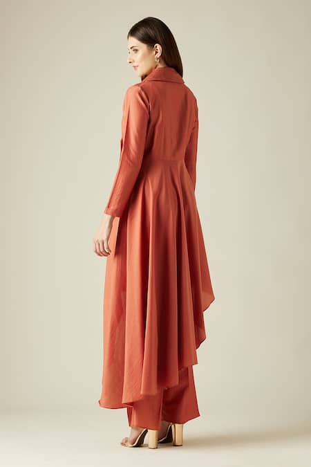 Aakaar Cotton Silk Blazer Tunic & Pant Set 