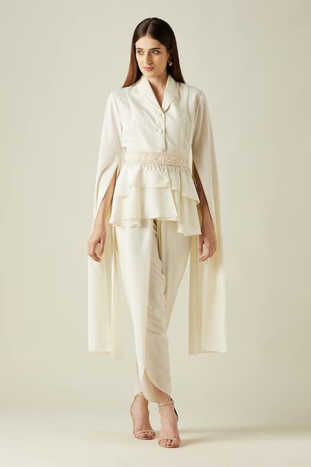 Aakaar Asymmetric Tunic & Draped Pant Set 