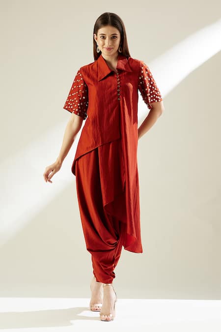 Aakaar Asymmetric Tunic & Draped Pant Set 