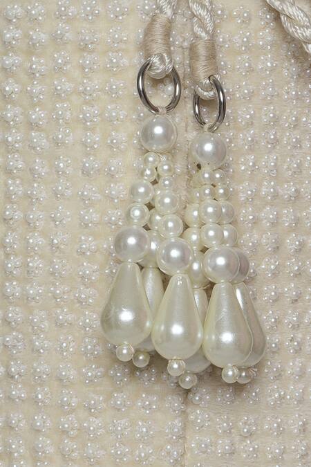 Shop_Aanchal Sayal_White Embroidered Zara Tassel Bucket Bag_Online_at_Aza_Fashions