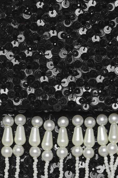 Shop_Aanchal Sayal_Black Embroidered Mini Flap Handbag_Online_at_Aza_Fashions