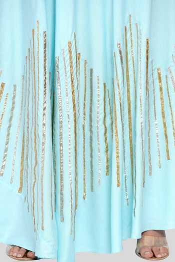 Shop_Gulabo By Abu Sandeep_Blue Embroidered Maxi Skirt _Online_at_Aza_Fashions