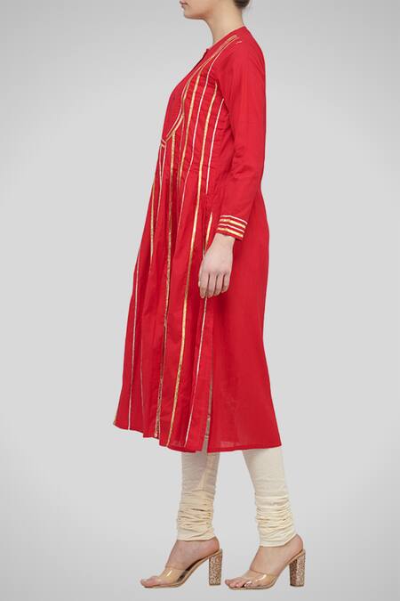 Gulabo By Abu Sandeep_Pleated Embroidered Kurta_Online_at_Aza_Fashions