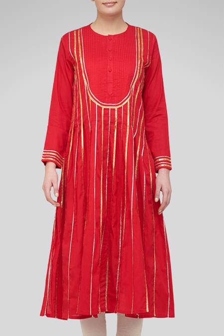 Buy_Gulabo By Abu Sandeep_Pleated Embroidered Kurta_Online_at_Aza_Fashions