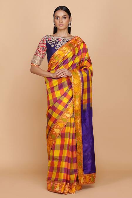 Yellow Kanchipuram Silk Sarees: Buy Latest Designs Online | Utsav Fashion