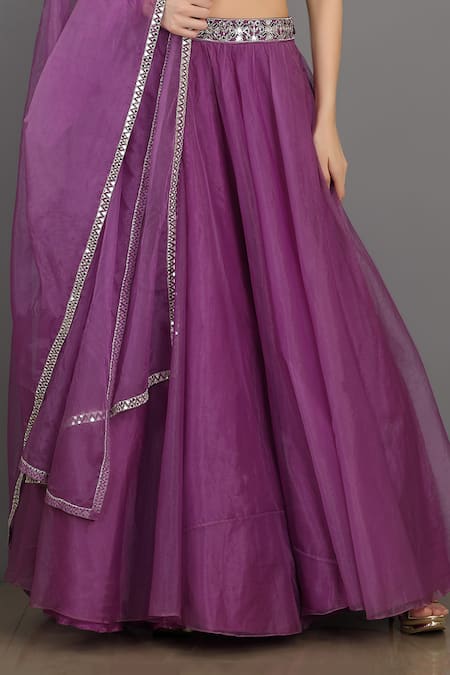 Buy Asaga Purple Organza, Satin, Linen Sweetheart Neck Embroidered Lehenga Set Online at Aza Fashions Buy_Asaga_Purple Organza, Satin, Linen Sweetheart Neck Embroidered Lehenga Set _Online_at_Aza_Fashions