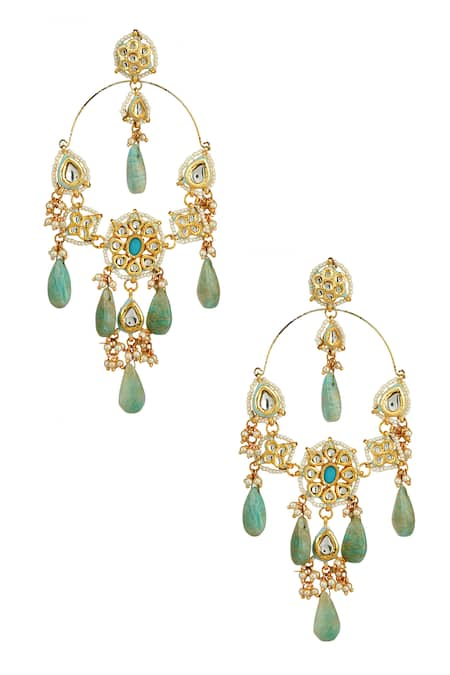 Auraa Trends Kundan Polki Drop Earrings 