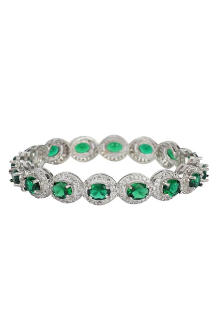 Auraa Trends_Silver Plated Imitation Diamonds Stone Studded Bracelet - Single Pc _Online_at_Aza_Fashions