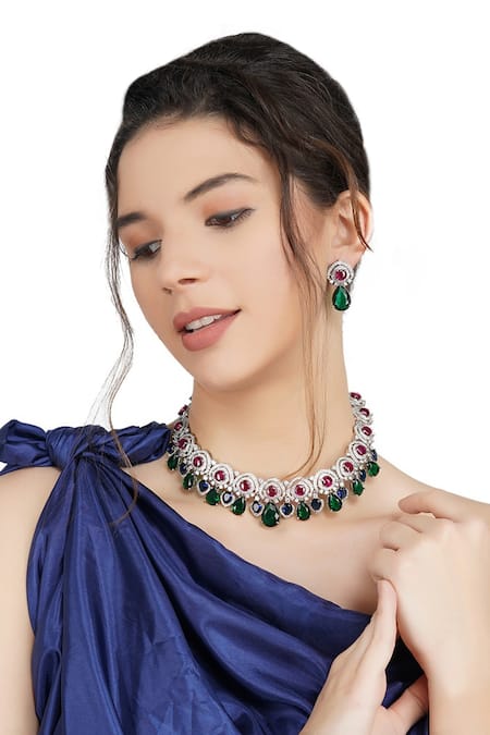 Auraa Trends Stone Drop Necklace Set 