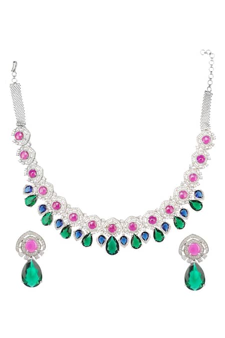 Auraa Trends Stone Drop Necklace Set 