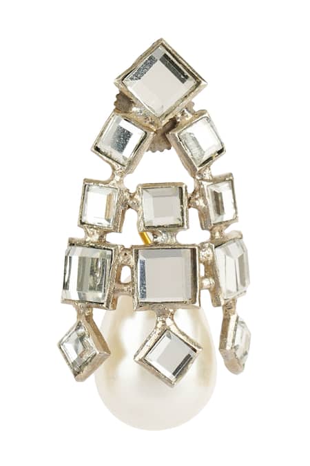 Auraa Trends Gold Plated Pearls, Diamonds Kundan Drop Earrings at Aza Fashions Auraa Trends_Gold Plated Pearls, Diamonds Kundan Drop Earrings _at_Aza_Fashions