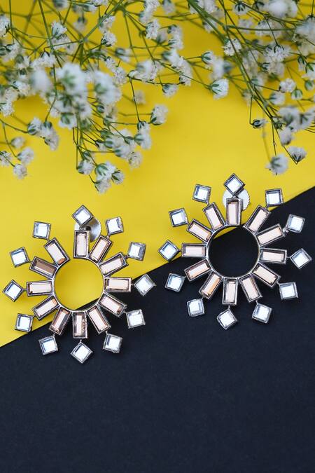 Buy_Auraa Trends_Gold Plated Diamonds, Stones Kundan Polki Earrings _Online_at_Aza_Fashions