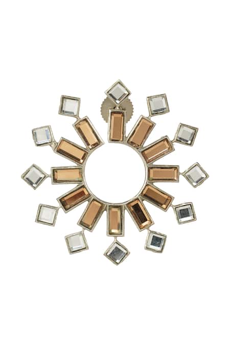 Shop_Auraa Trends_Gold Plated Diamonds, Stones Kundan Polki Earrings _Online_at_Aza_Fashions