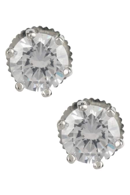 Shop_Auraa Trends_Silver Plated Imitation Diamonds Stone Embellished Necklace Set _Online_at_Aza_Fashions