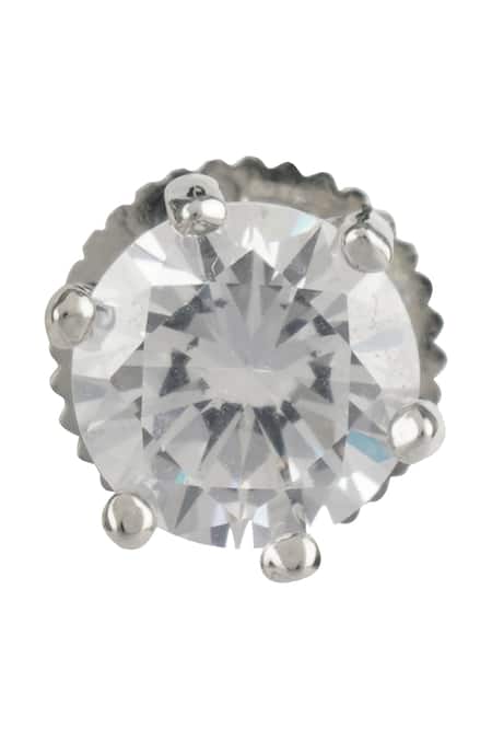 Auraa Trends_Silver Plated Imitation Diamonds Stone Embellished Necklace Set _at_Aza_Fashions