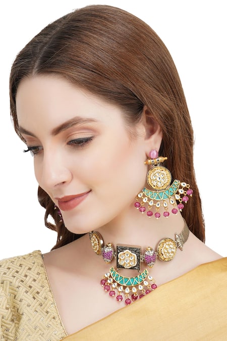 Auraa Trends Kundan Choker Set 