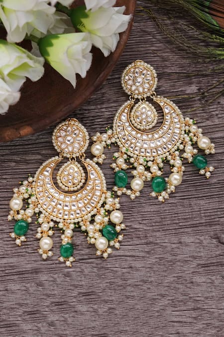 Auraa Trends Floral Kundan Chandbalis 