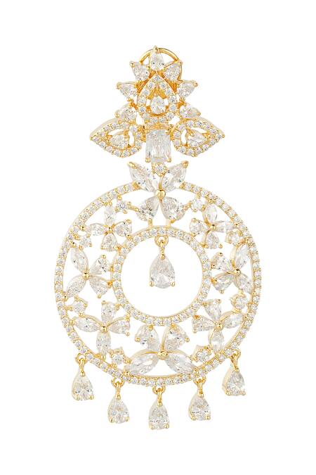 Buy_Auraa Trends_Gold Plated Imitation Diamonds Crystal Danglers _Online_at_Aza_Fashions