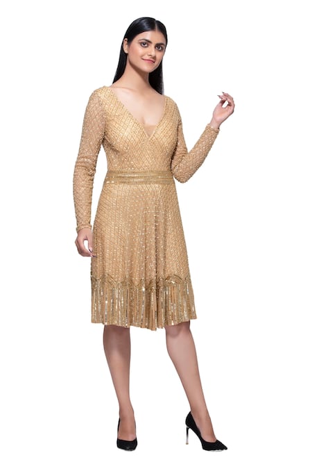 Vintage 100% Silk Beaded Sequin Party Dress - Size Petite 8 - DEVIATE