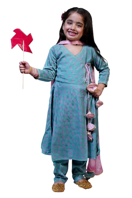 TINY COLOUR Block Print Kurta & Pant Set 